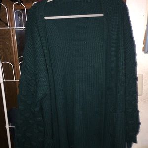 Green oversized cardigan